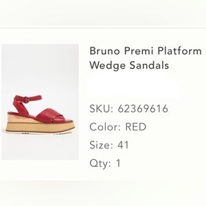 Beautiful red leather wedge sandals. 💯 Italian leather. Size 41.